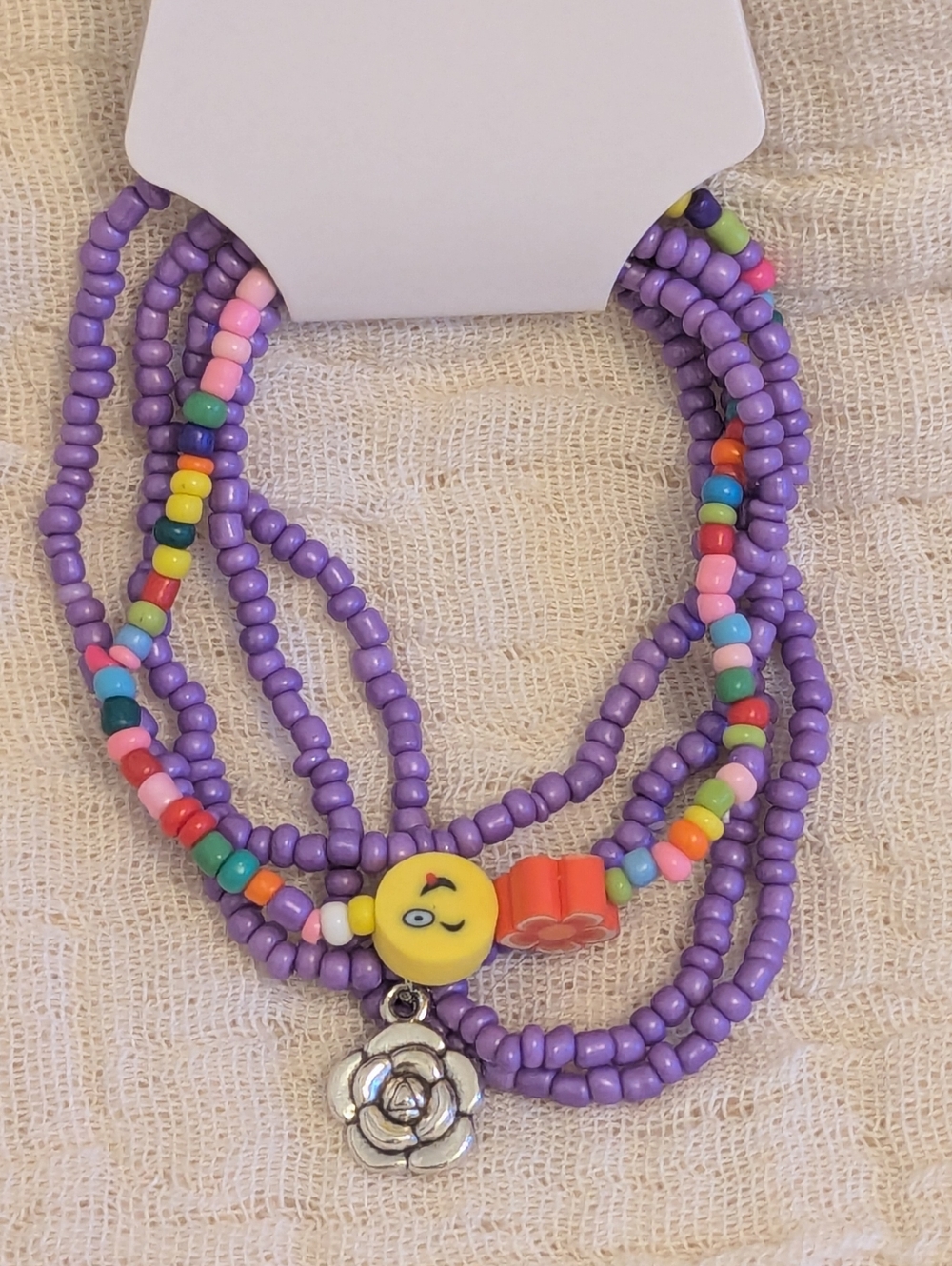 Smiley Beaded Stack Bracelet Boho Charm Style Choose Your Color - Picture 8 of 8